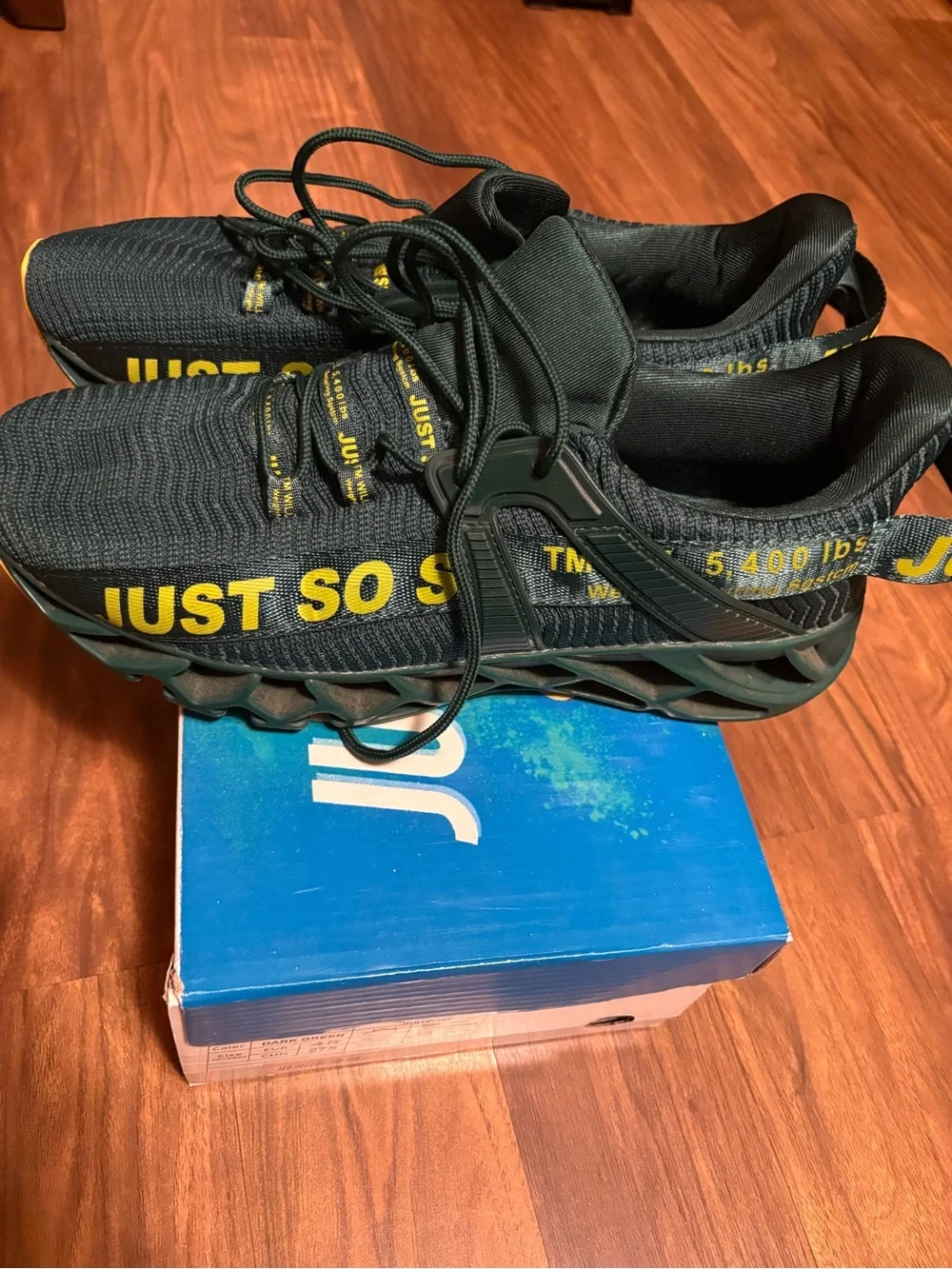 JUST SO Men's Performance Sneakers in Green and Yellow